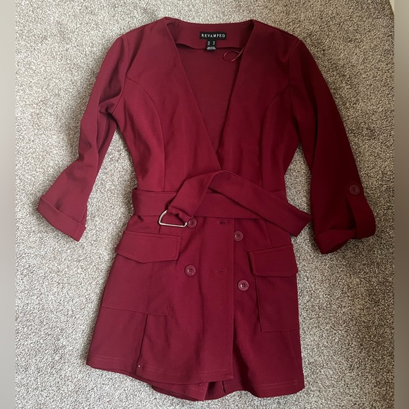 Maroon / burgundy romper - Picture 2 of 5